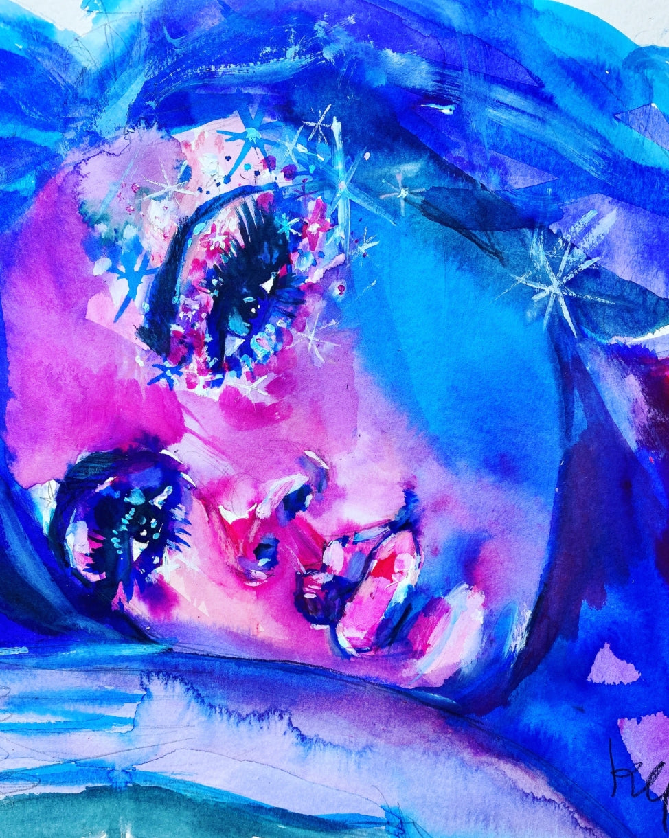 Blue Sparkle Print