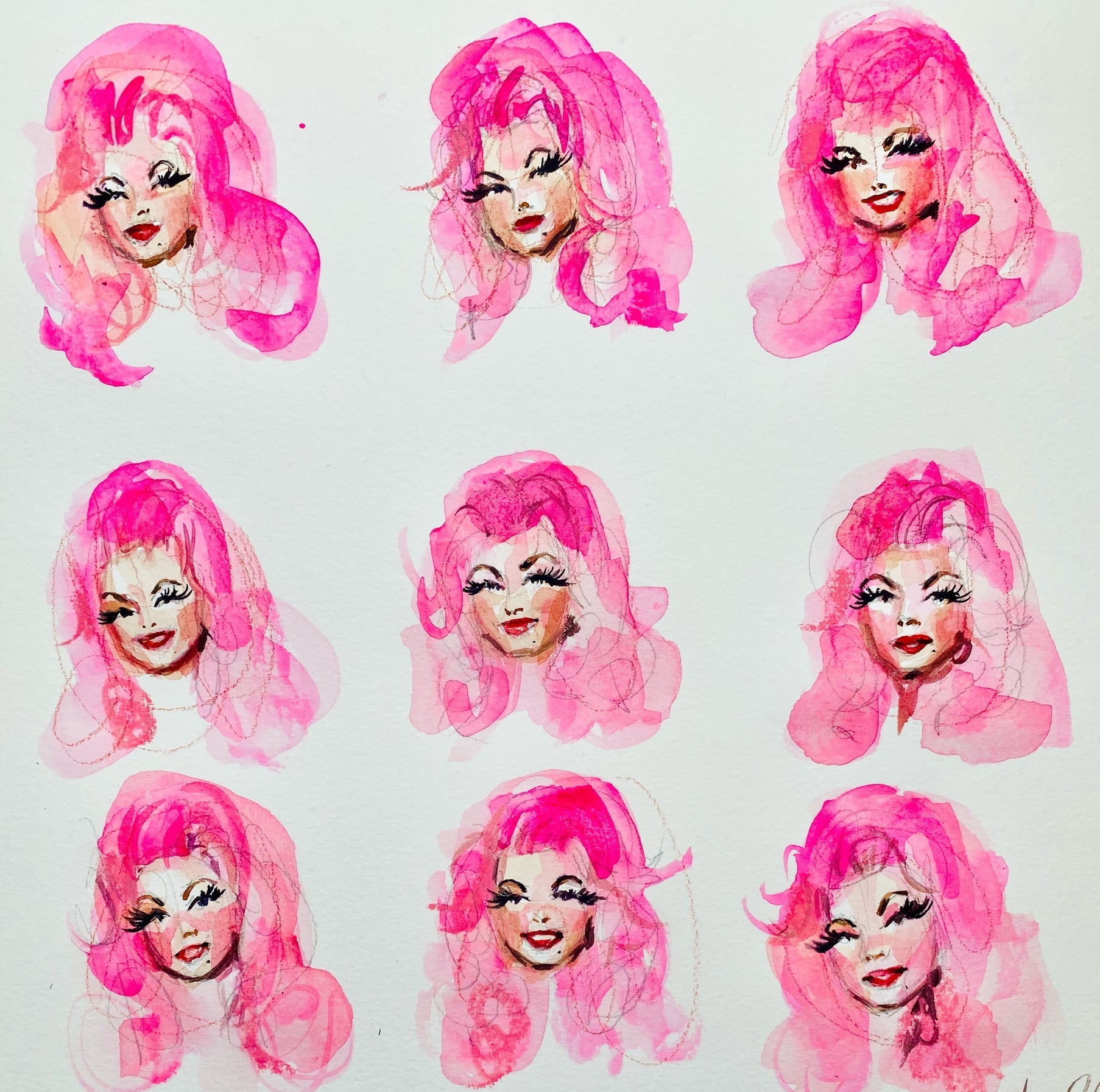 Pink Hair Dolly Print