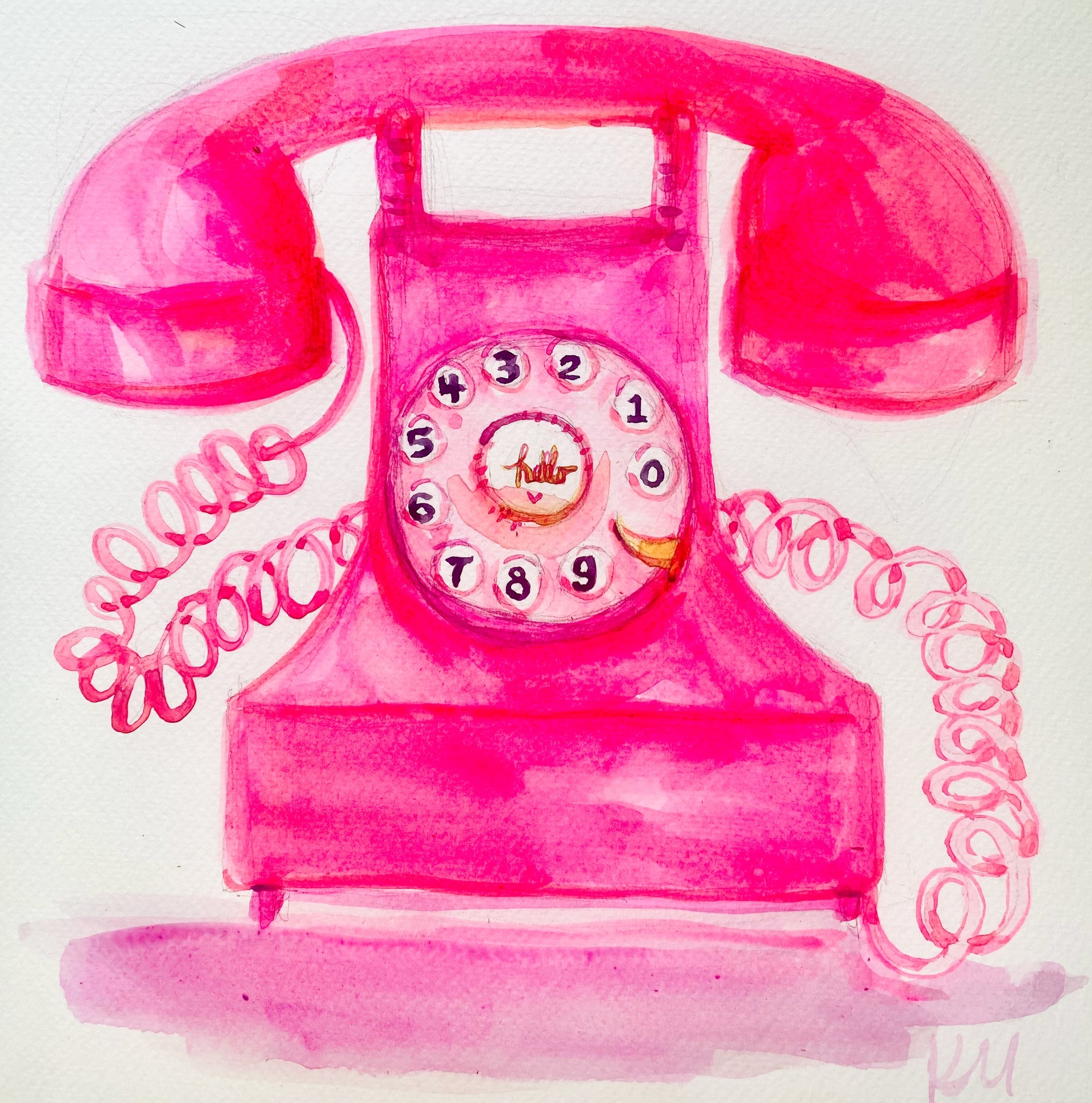 Pink Telephone Print