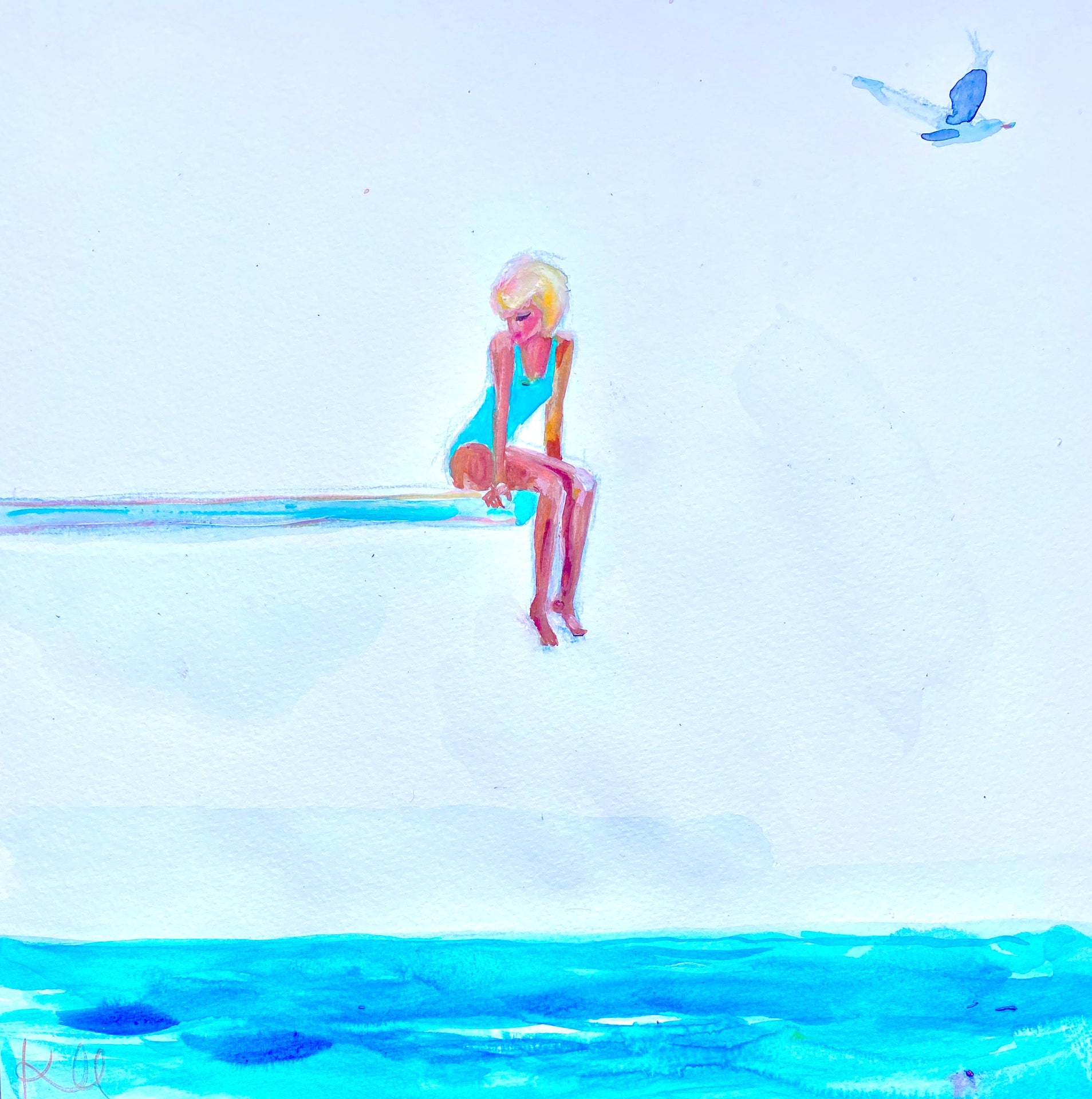 Princess Diana Swimming print