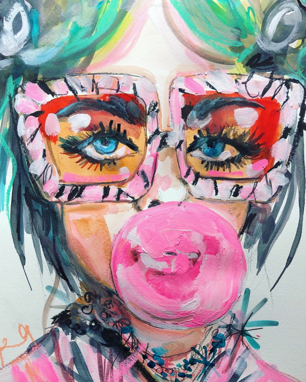 bubblegum glasses print