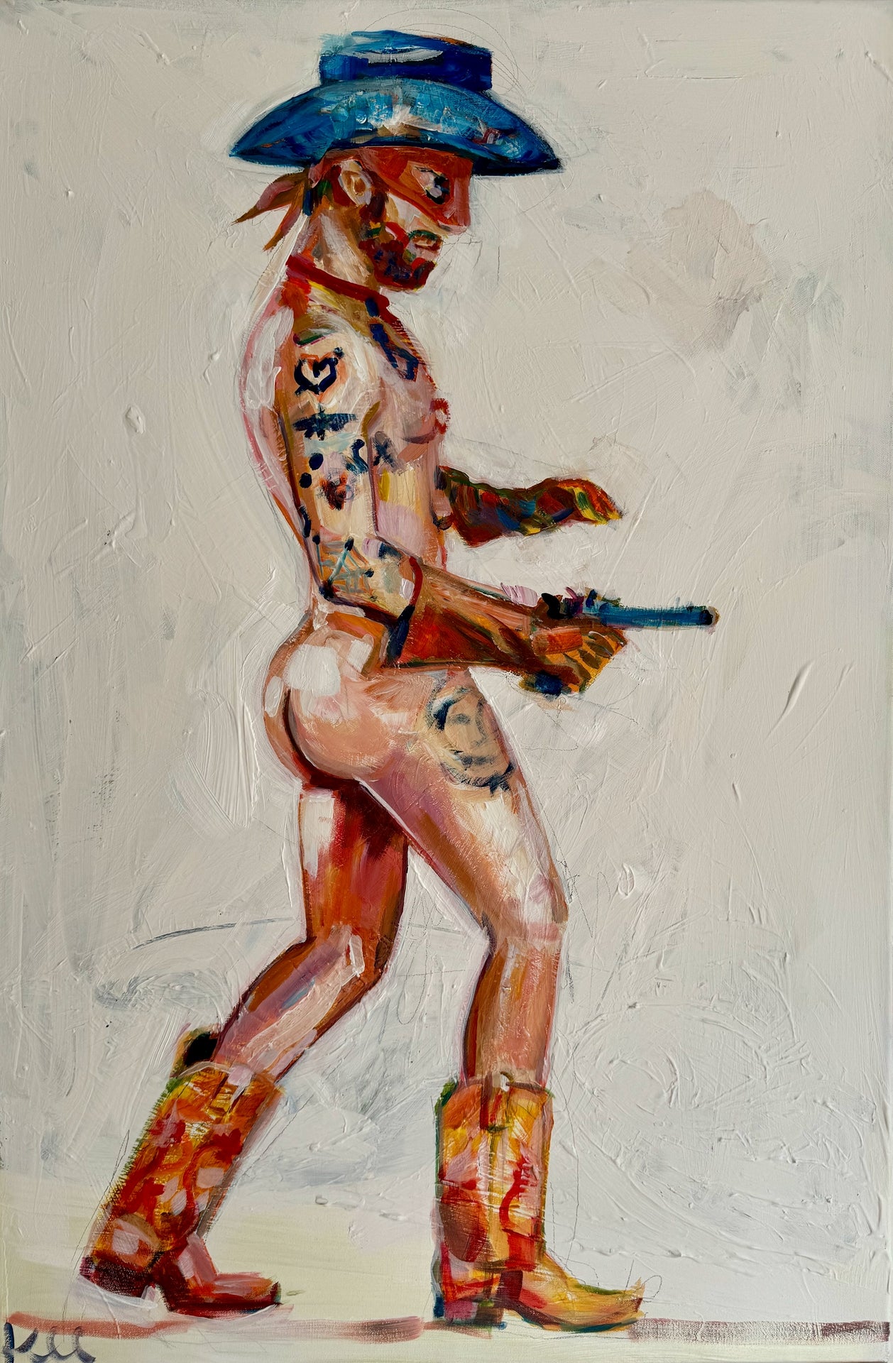 Nude Cowboy Print