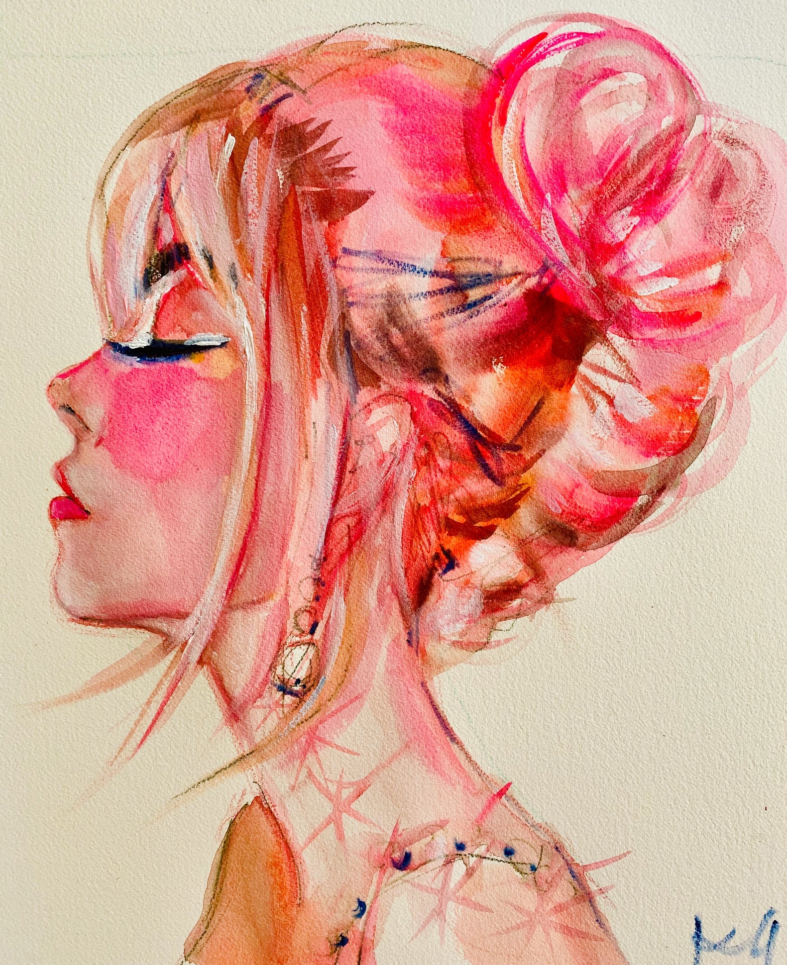 Pink Hair Don't Care Print