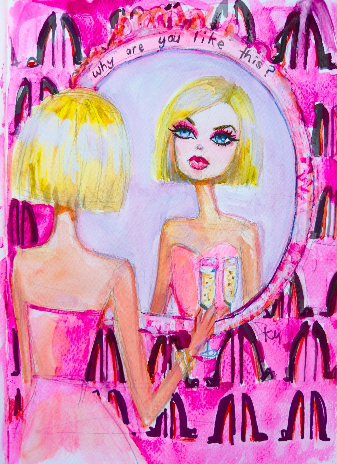 Girl in the Mirror Print