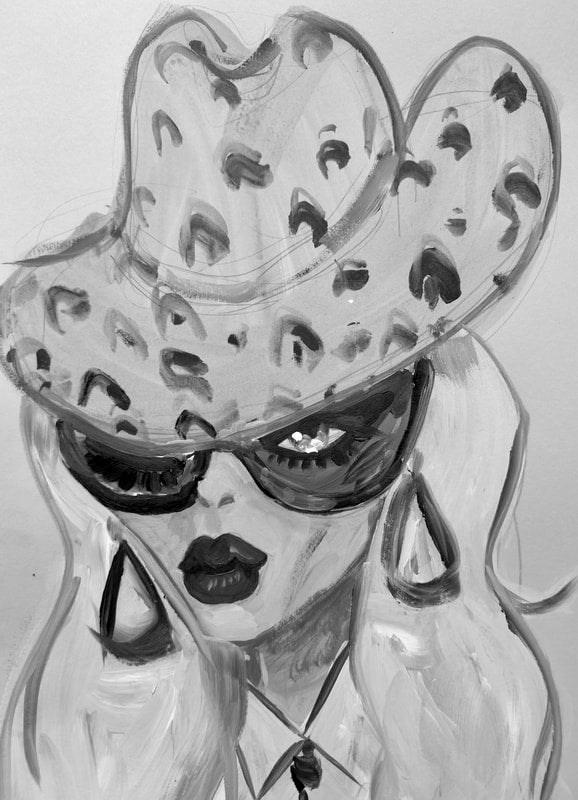 BW Leopard Cowboy Print