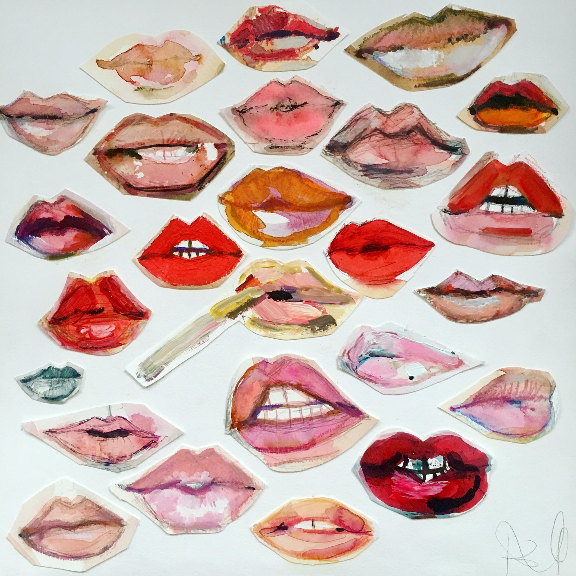 Lips Collage 2 Print