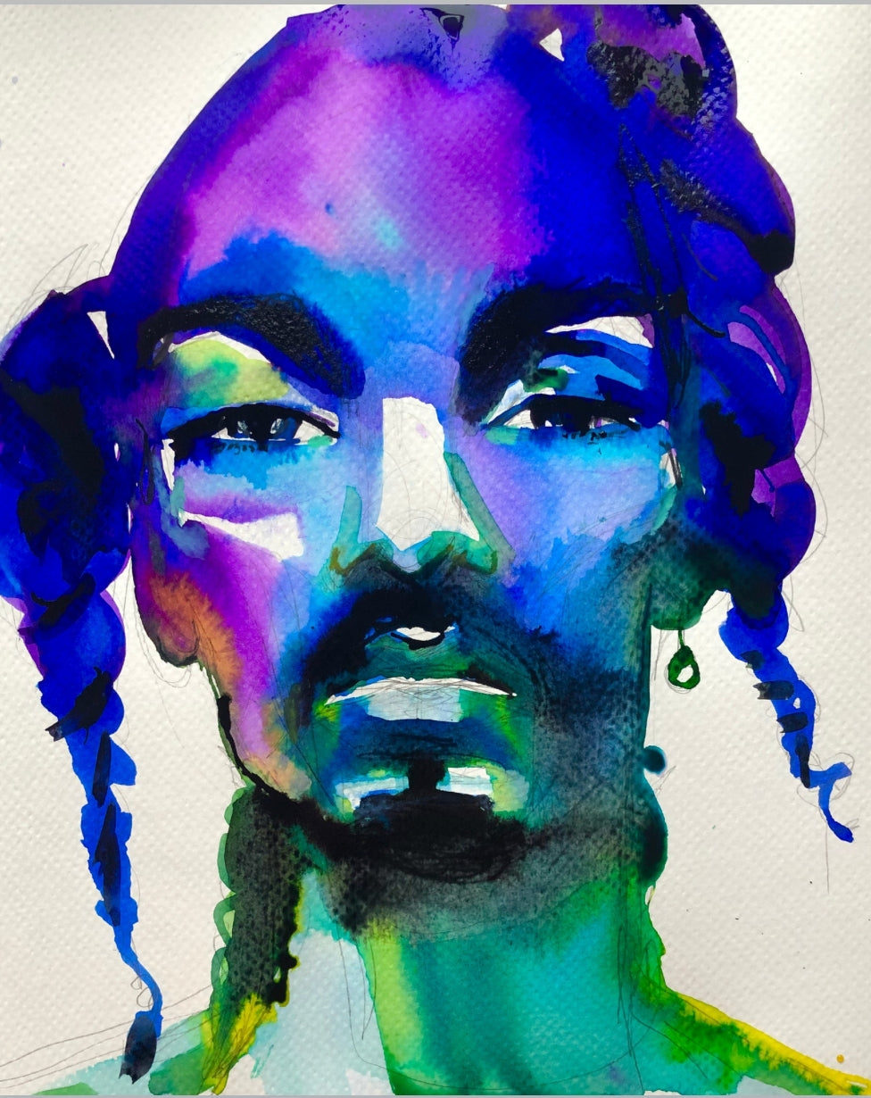 Blue Snoop Print