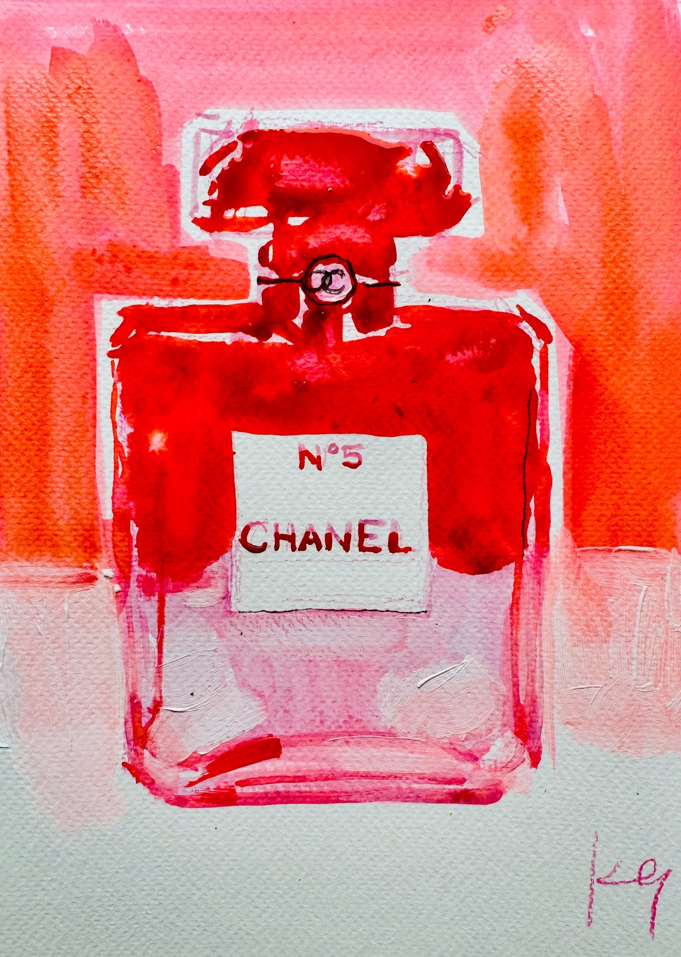 Red Pink Chanel Print