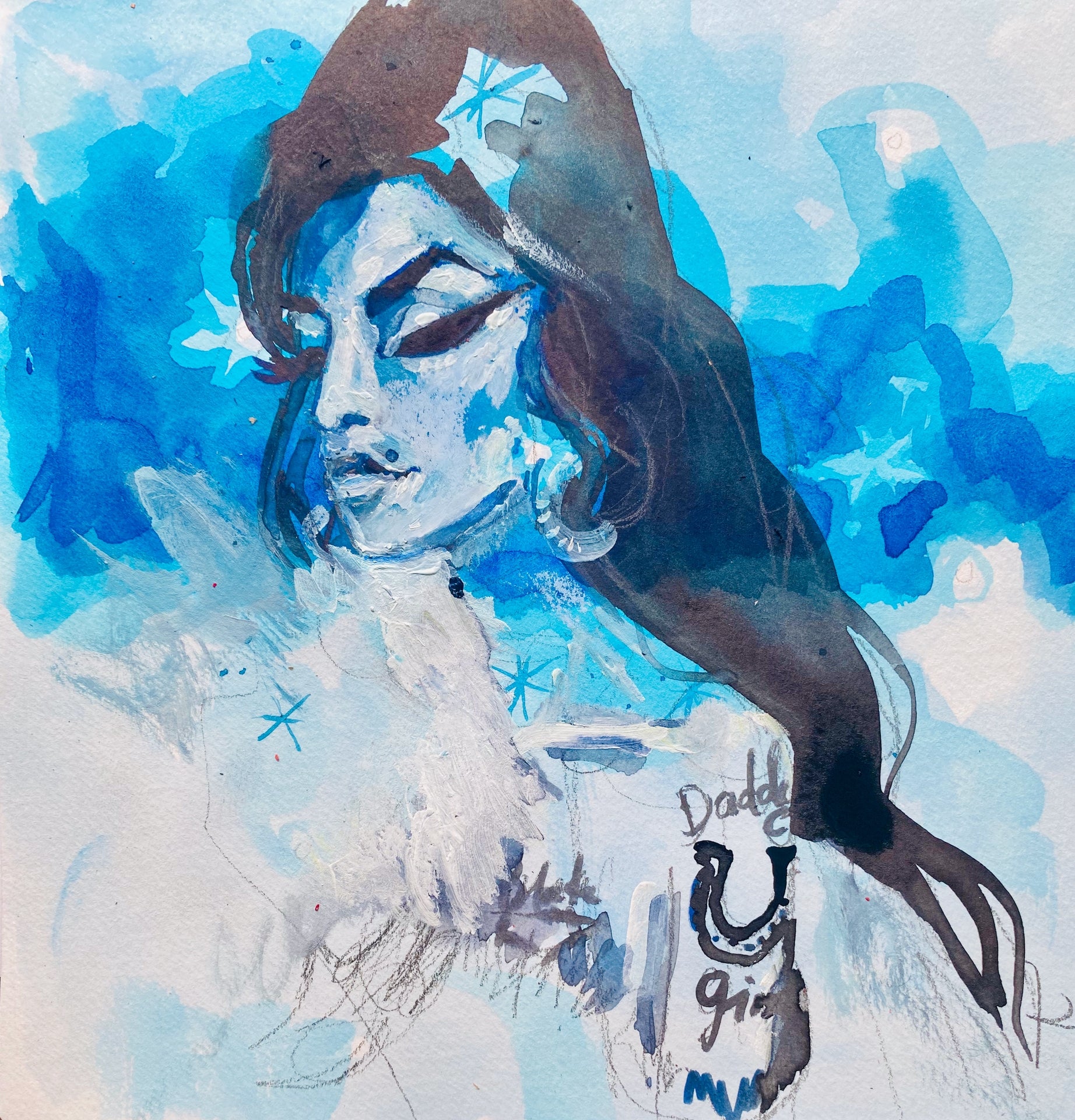Blue Amy Print