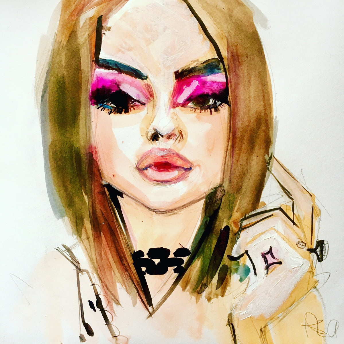 Selena Pink Shadow Print