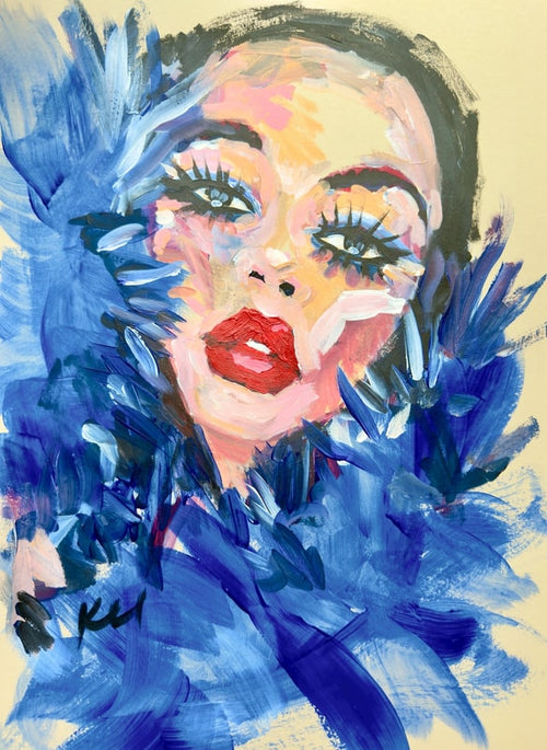 Blue Fuzzy Print