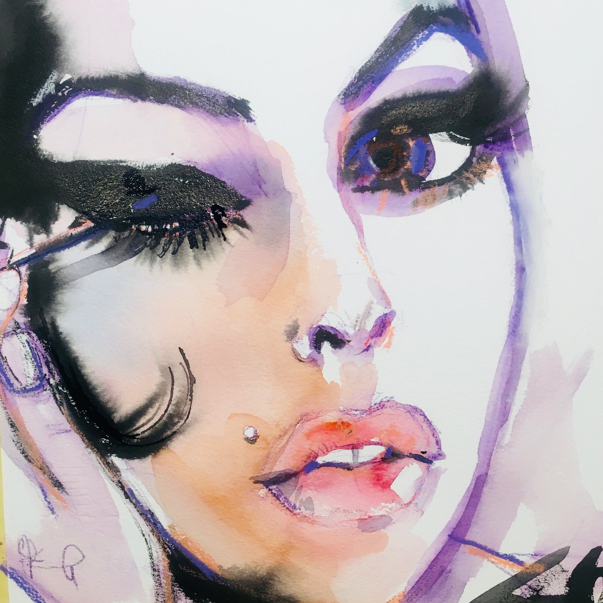 Amy Putting on Makeup Print