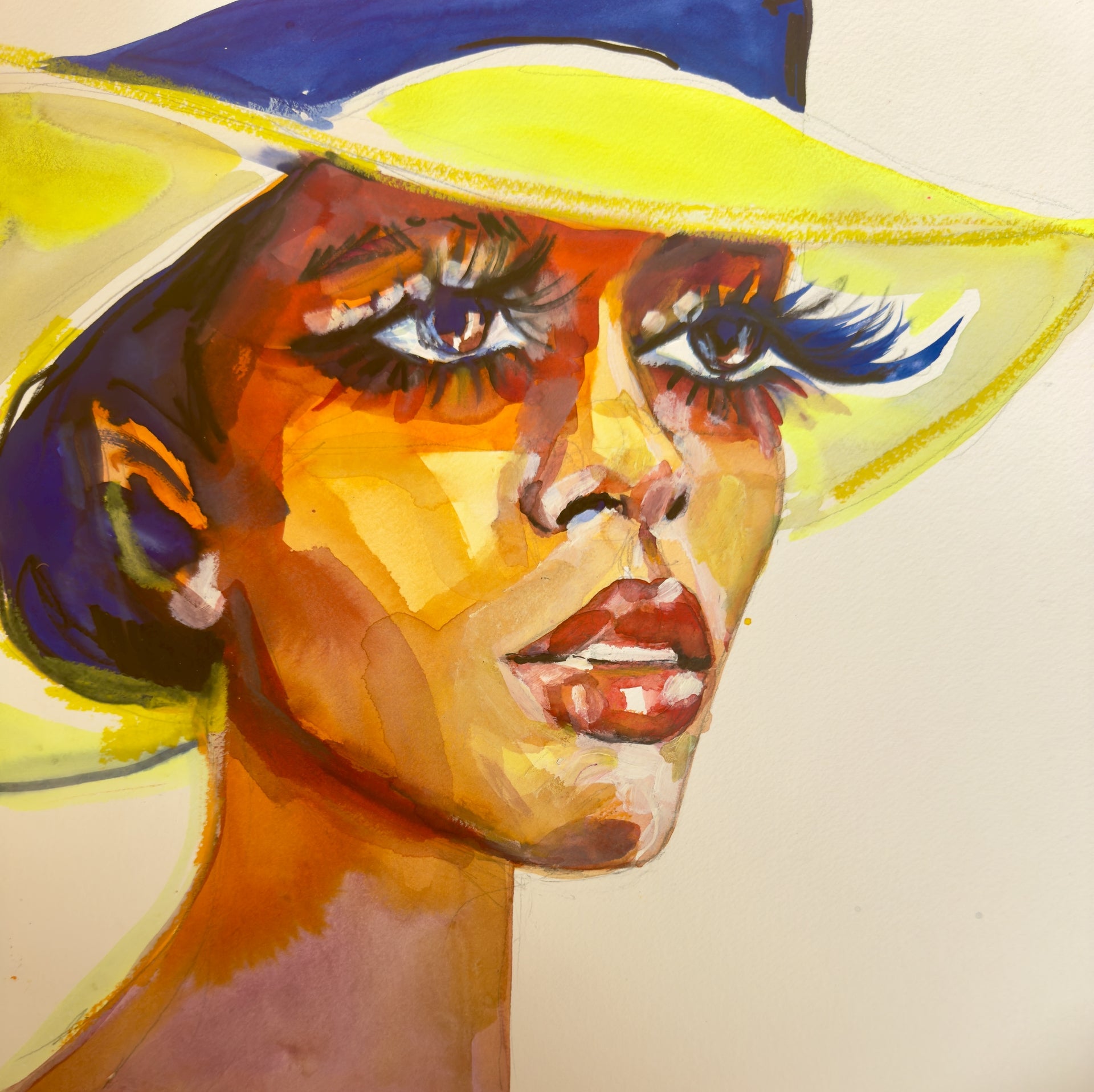 Yellow Hat Print