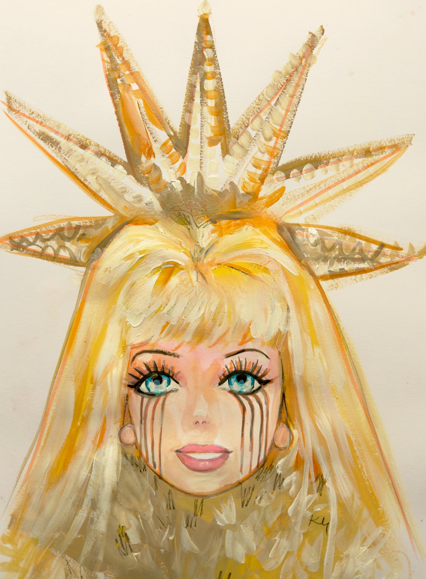 Overwhelmed Christmas Barbie Print