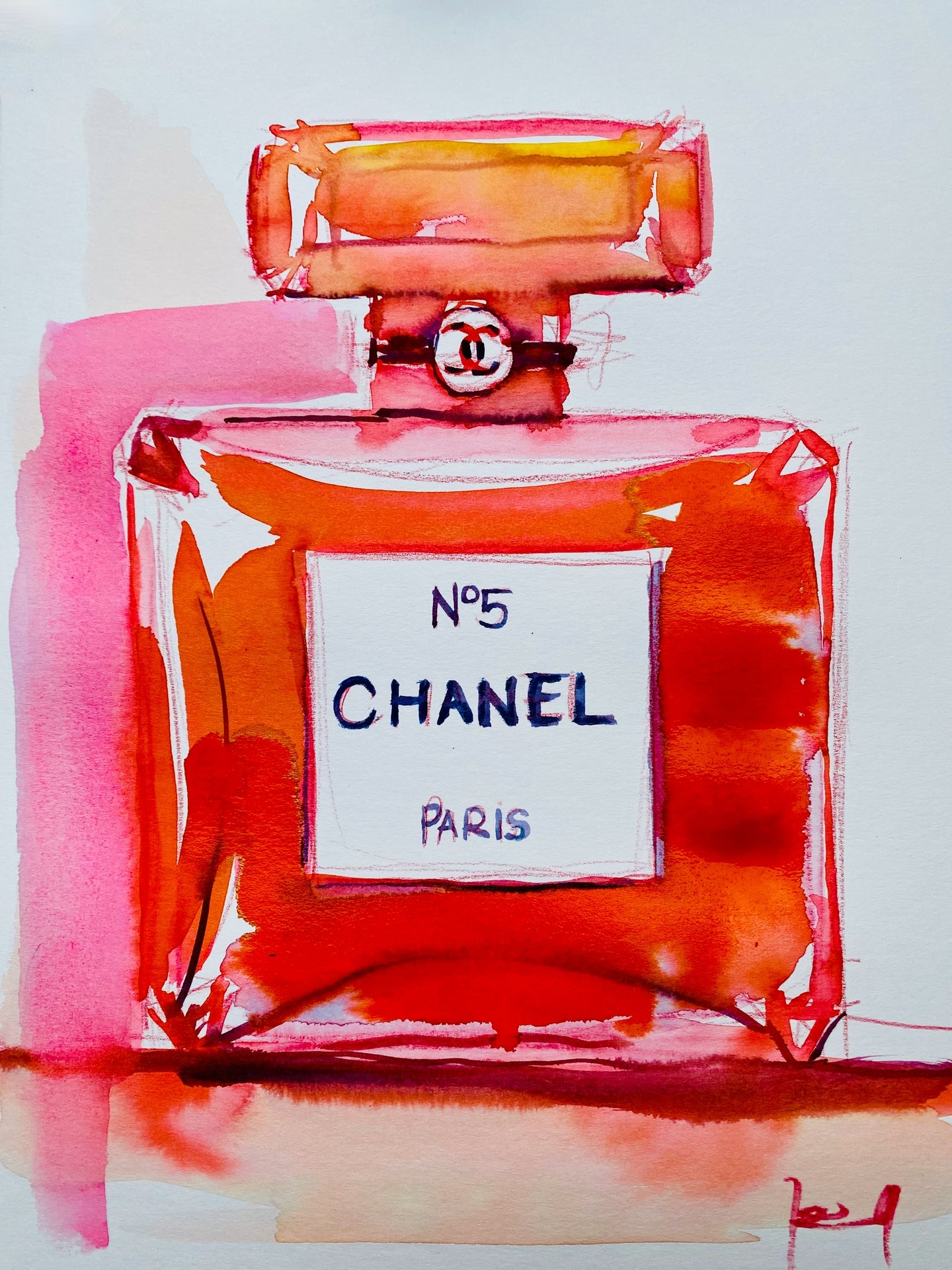 Pink Orange Chanel Print