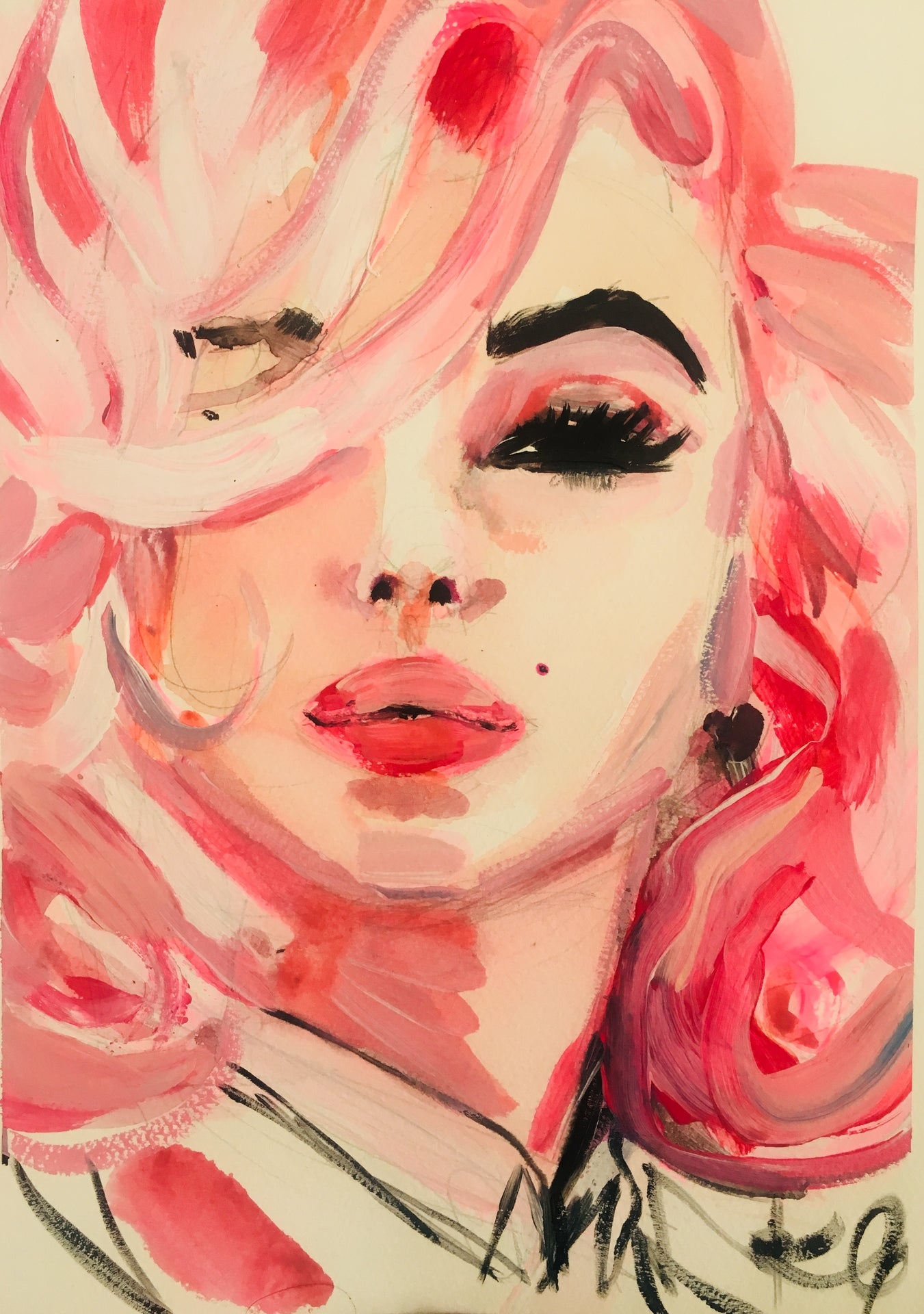 Pink Marilyn Swoosh Print