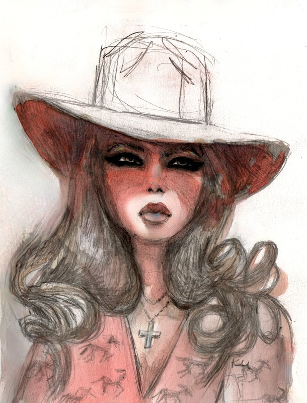 Sunhat Sketch Print