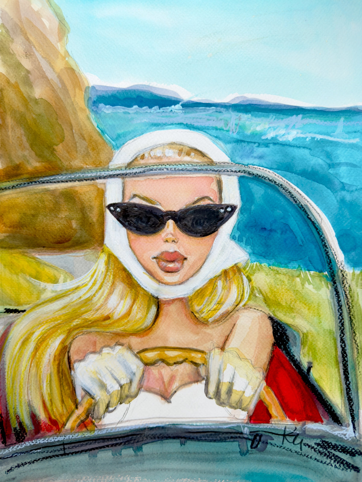 Driving Barbie Print