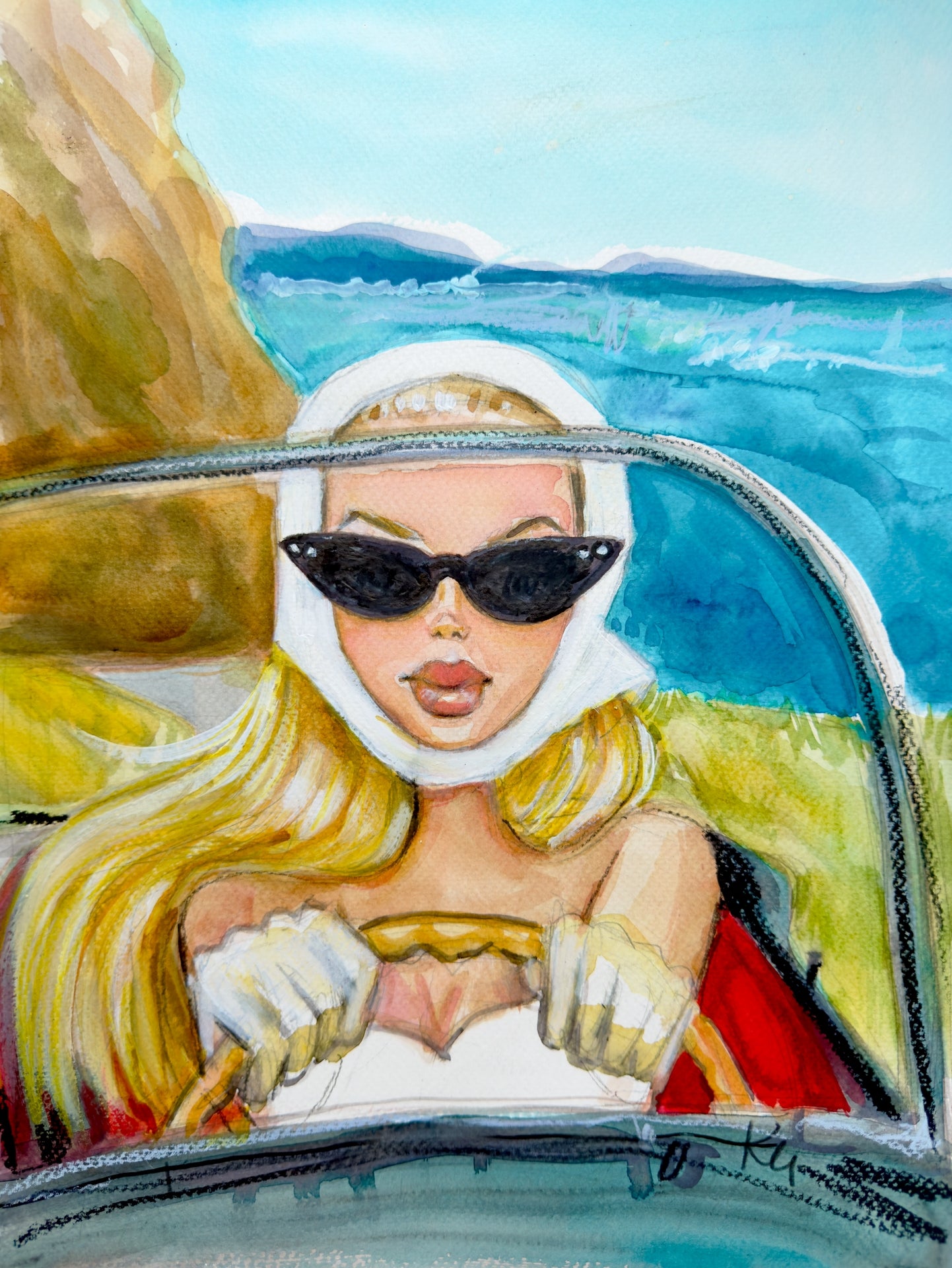 Driving Barbie Print
