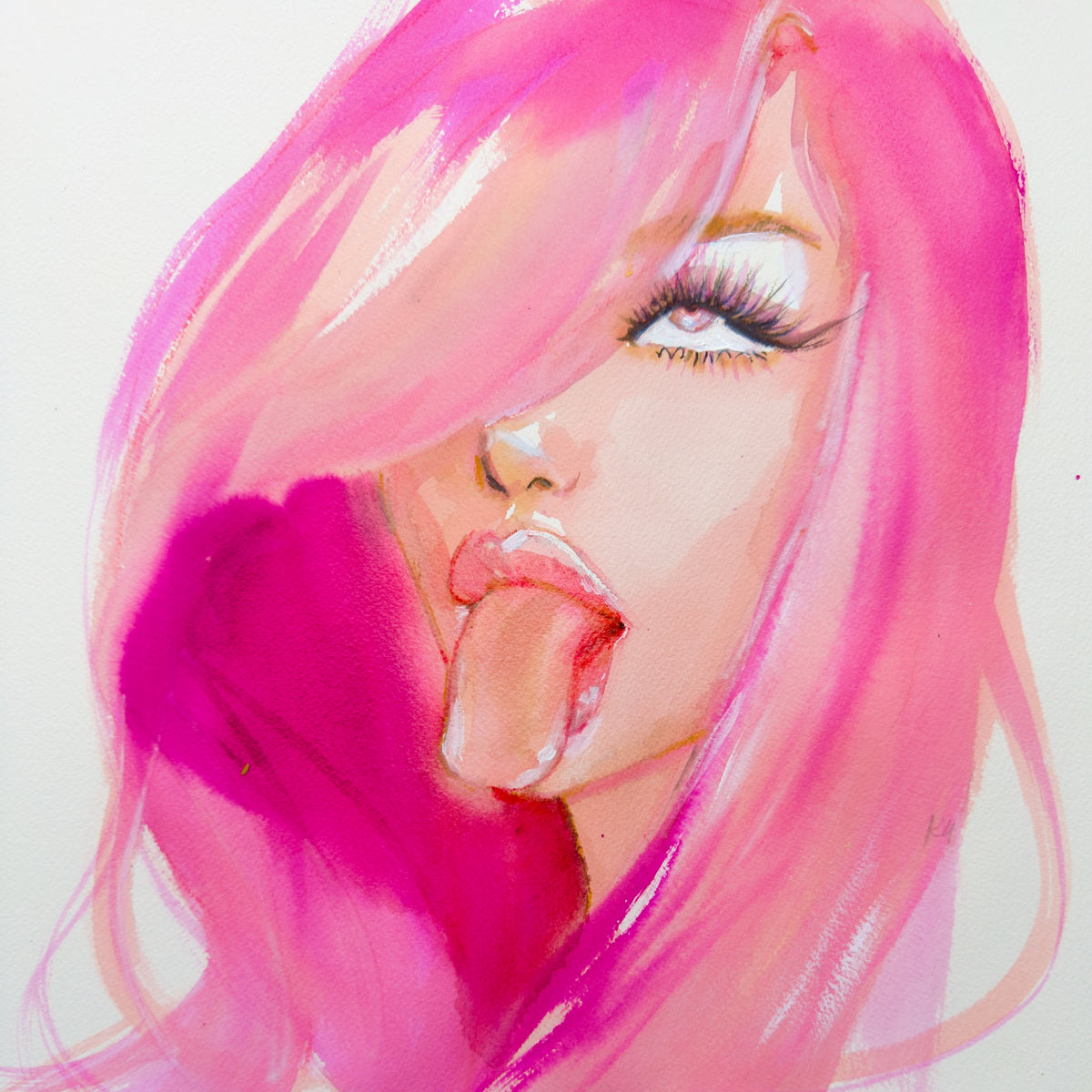 Pink Tongue Print