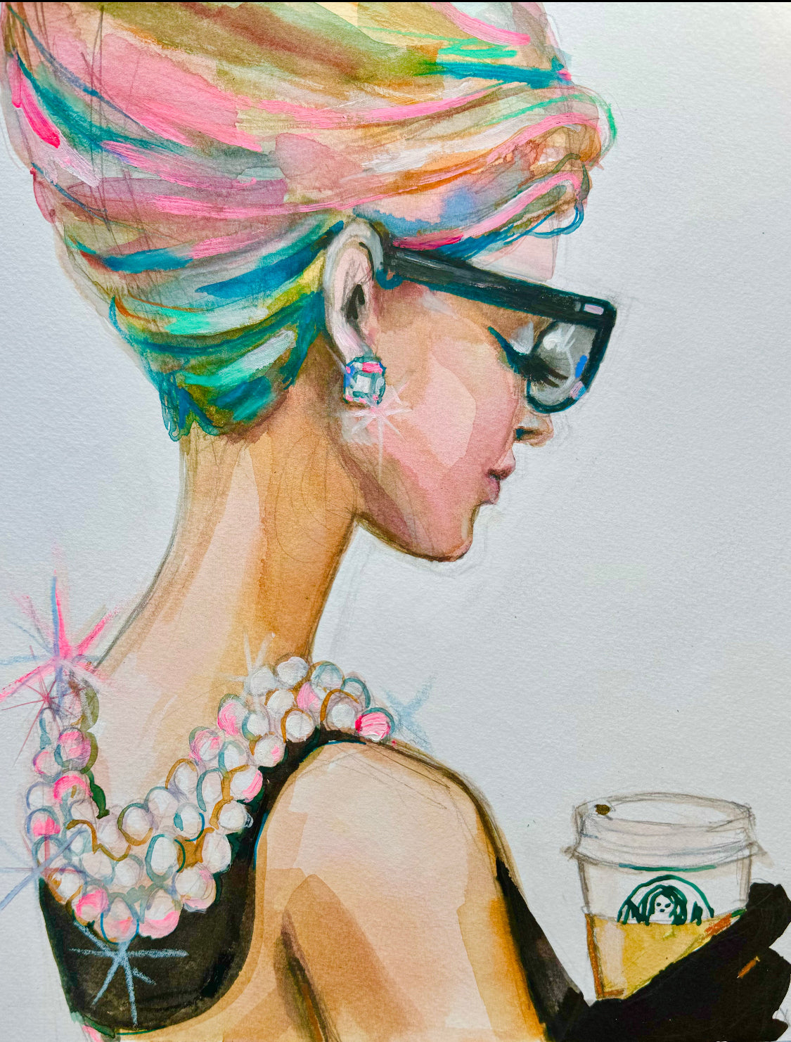Audrey Hepburn Coffee Print