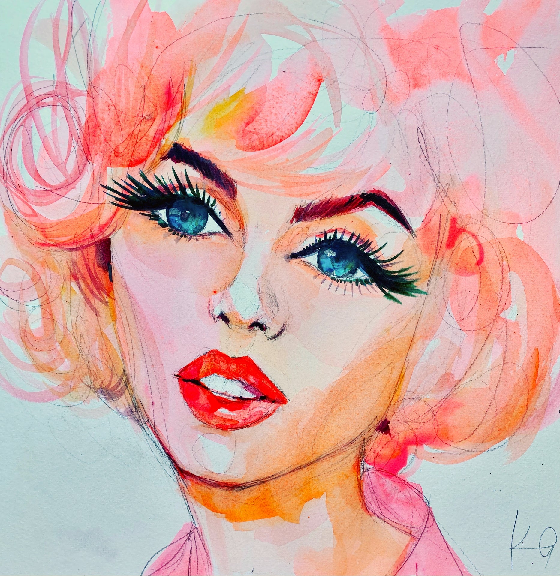 Pink Marilyn Print