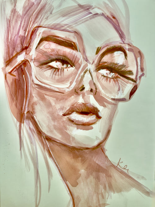 Grey Pink Print