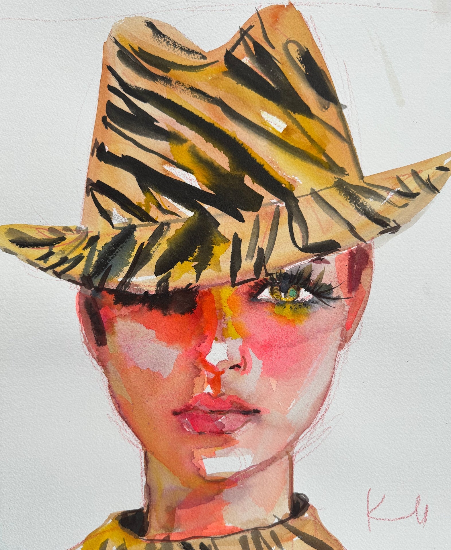 Kate Moss Hat Print