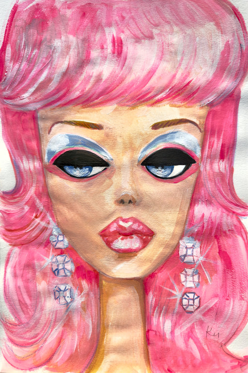 Pink Sparkle Barbie Print