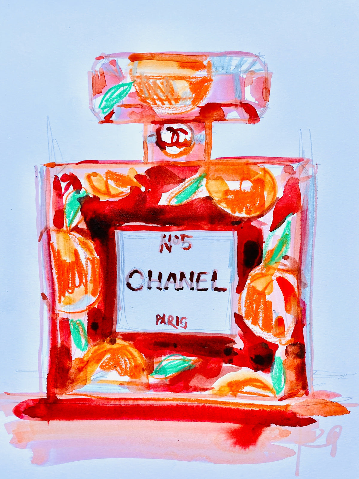 Orange Chanel Print