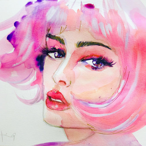 Pink Hair Natalie Print