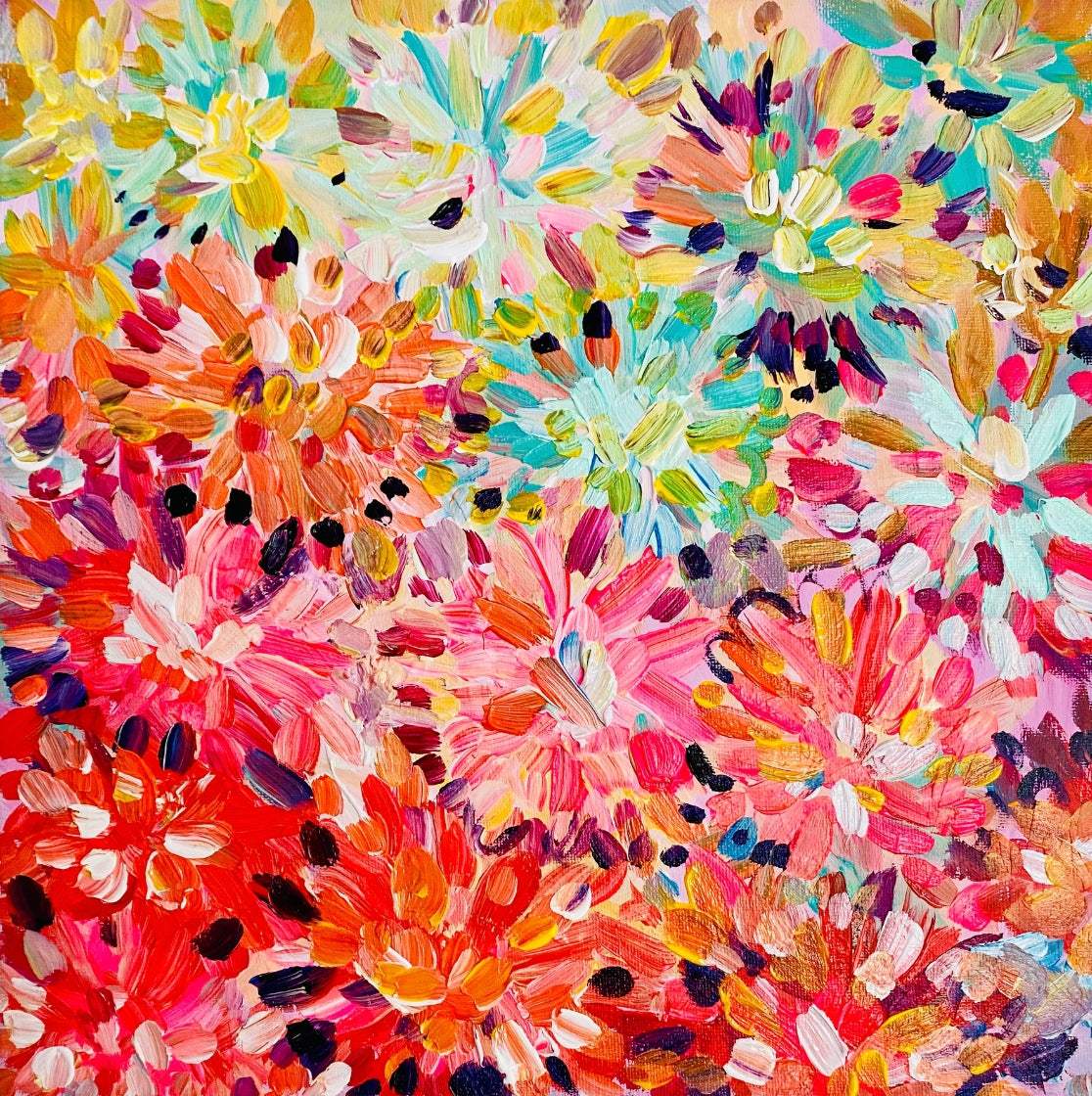 Rainbow Flowers Print