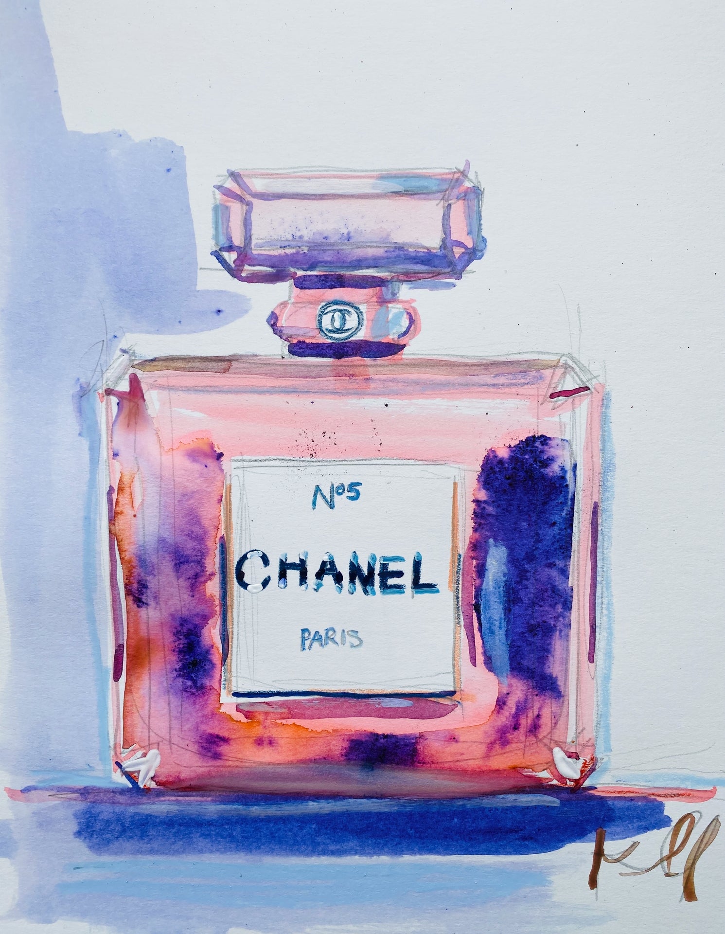 Pale Blue Chanel Print