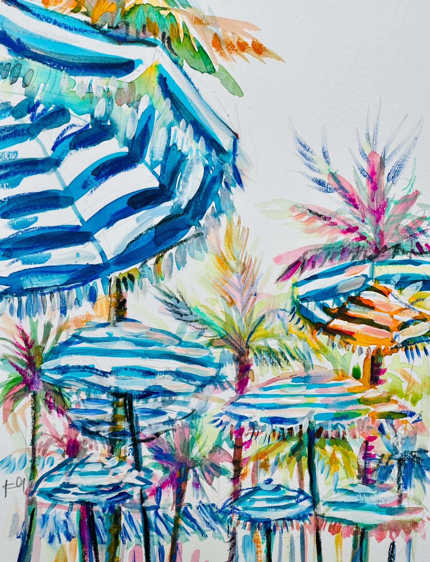 Beach Umbrellas Print